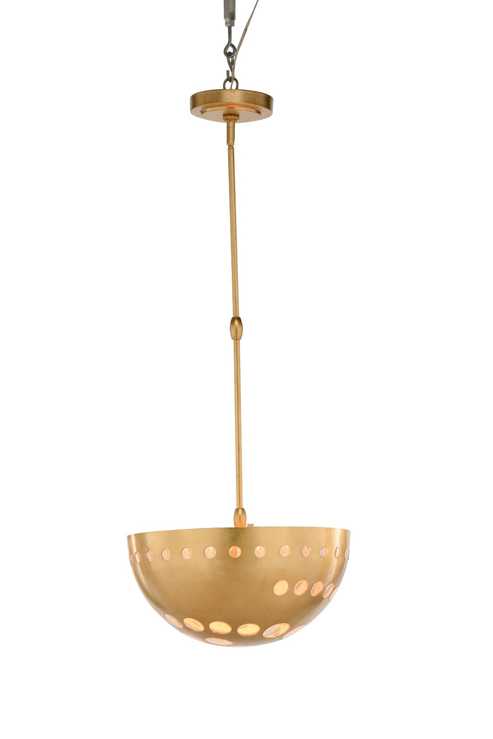 Chelsea House Cirque Pendant Small By Bradshaw Orrell — Hand-Gilded Antique Gold Leaf Chandelier, 47"H Impact 70036