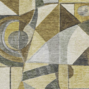 HomeRoots 5' X 8' Stylish Brown, Black & Gray Abstract Washable Area Rug - UV Protection & Stain Resistant! 700387