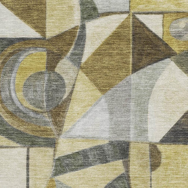 HomeRoots 8' X 10' Abstract Washable Area Rug with Stain Resistance & UV Protection for Busy Homes & Pets 700389
