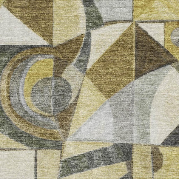 HomeRoots 9' X 12' Modern Abstract Washable Area Rug - Durable, Stain-Resistant, UV Protected for Busy Homes 700390