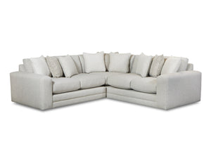Fusion Hogan Cotton Sectional - Luxe Living Comfort With Stylish Pillows And Reversible Cushions Included Off White Ws ,73% Polypropylene 27% Polyester 7003 21l, 15, 21r Hogan Cotton Sectional