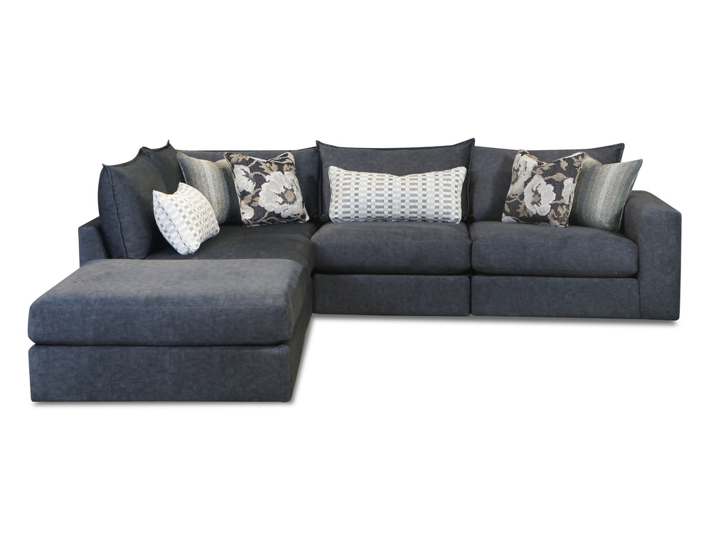 Fusion Argo Ash Sectional - Luxe Living Modular Sofa With Reversible Cushions & Stylish Contrasting Pillows Grey W ,90% Polyester 10% Nylon 7004-03 19kp 15 19kp 11r Argo Ash Sectional