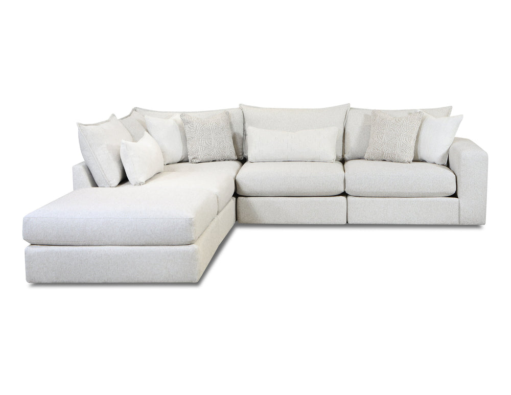 Fusion Hogan Cotton Sectional - Luxe Living Comfort With Stylish Pillows And Reversible Cushions Included Off White Ws ,73% Polypropylene 27% Polyester 7004-03 19kp 15 19kp 11r Hogan Cotton Sectional