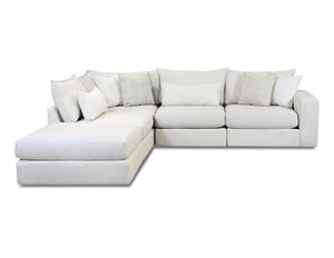 Fusion Hogan Cotton Sectional - Luxe Living Comfort With Stylish Pillows And Reversible Cushions Included Off White Ws ,73% Polypropylene 27% Polyester 7004-03 19kp 15 19kp 11r Hogan Cotton Sectional