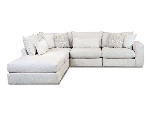 Fusion Hogan Cotton Sectional - Luxe Living Comfort With Stylish Pillows And Reversible Cushions Included Off White Ws ,73% Polypropylene 27% Polyester 7004-03 19kp 15 19kp 11r Hogan Cotton Sectional