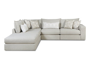 Fusion Missionary Raffia Sectional Sofa With Luxe Comfort, Reversible Cushions & Stylish Contrasting Pillows Off White Ws ,100% Polypropylene 7004-03 19kp 15 19kp 11r Missionary Raffia Sectional