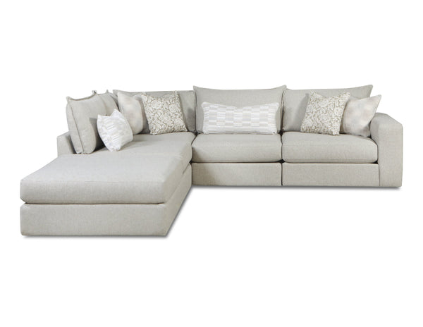 Fusion Missionary Raffia Sectional Sofa With Luxe Comfort, Reversible Cushions & Stylish Contrasting Pillows Off White Ws ,100% Polypropylene 7004-03 19kp 15 19kp 11r Missionary Raffia Sectional
