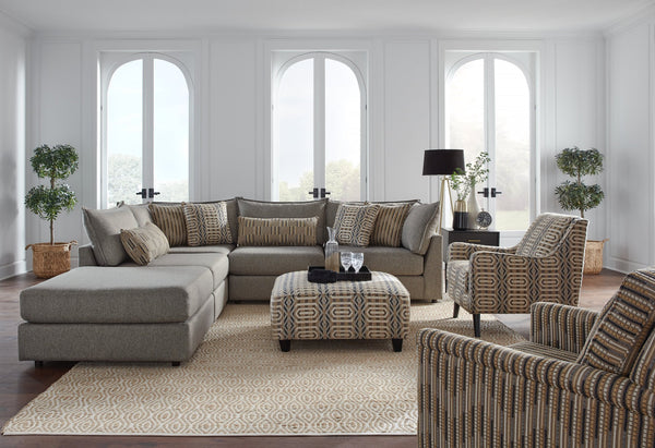 Fusion Silversmith Coffee 5-piece Modular Sectional Sofa With Plush Cushions & Versatile Configurations Brown Ws ,100% Polypropylene 7004-03 19kp 15 19kp 15 Silversmith Coffee Sectional