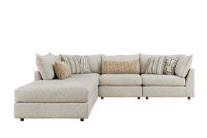 Fusion Durango Pewter Sectional Sofa With Reversible Cushions & Luxe Living Comfort For Modern Spaces Off White Ws ,100% Polypropylene 7004-03 19kp 15 19kp 11r Durango Pewter Sectional