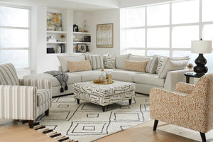 Fusion Durango Pewter Sectional Sofa With Reversible Cushions & Luxe Living Comfort For Modern Spaces Off White Ws ,100% Polypropylene 7004-03 19kp 15 19kp 11r Durango Pewter Sectional