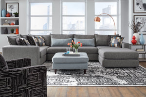 Fusion Silversmith Quartz Modular Sectional Sofa - Luxe Living With Plush Comfort & Versatile Configurations Grey Ws ,100% Polypropylene 7004-11l 15 19kp 19kp 11r 03 Silversmith Quartz Sectional