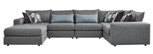Fusion Silversmith Quartz Modular Sectional Sofa - Luxe Living With Plush Comfort & Versatile Configurations Grey Ws ,100% Polypropylene 7004-11l 15 19kp 19kp 11r 03 Silversmith Quartz Sectional