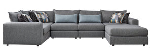 Fusion Silversmith Quartz Modular Sectional Sofa - Luxe Living With Plush Comfort & Versatile Configurations Grey Ws ,100% Polypropylene 7004-11l 15 19kp 19kp 11r 03 Silversmith Quartz Sectional