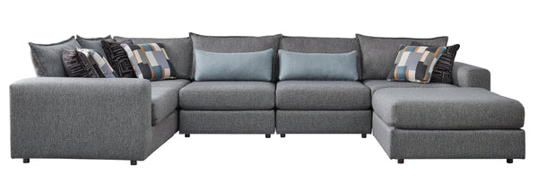 Fusion Silversmith Quartz Modular Sectional Sofa - Luxe Living With Plush Comfort & Versatile Configurations Grey Ws ,100% Polypropylene 7004-11l 15 19kp 19kp 11r 03 Silversmith Quartz Sectional