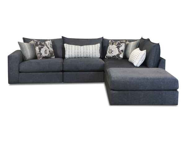 Fusion Argo Ash Sectional - Luxe Living Modular Sofa With Reversible Cushions & Stylish Contrasting Pillows Grey W ,90% Polyester 10% Nylon 7004-11l 19kp 15 19kp 03 Argo Ash Sectional