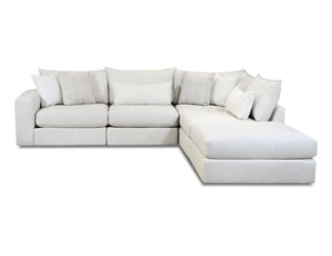 Fusion Hogan Cotton Sectional - Luxe Living Comfort With Stylish Pillows And Reversible Cushions Included Off White Ws ,73% Polypropylene 27% Polyester 7004-11l 19kp 15 19kp 03 Hogan Cotton Sectional