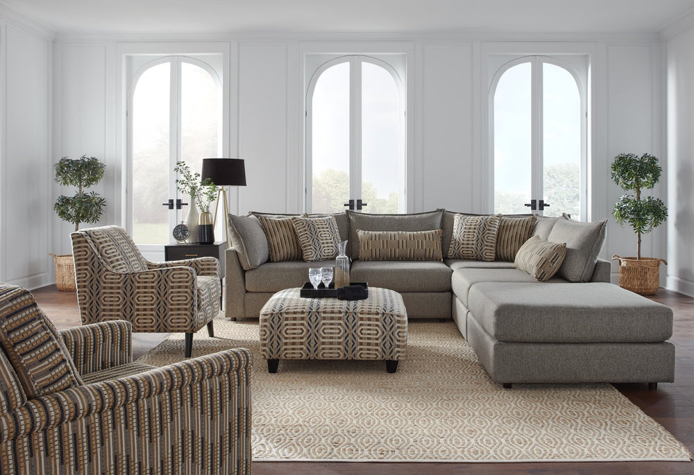 Fusion Silversmith Coffee 5-piece Modular Sectional Sofa With Plush Cushions & Versatile Configurations Brown Ws ,100% Polypropylene 7004-03 19kp 15 19kp 15 Silversmith Coffee Sectional