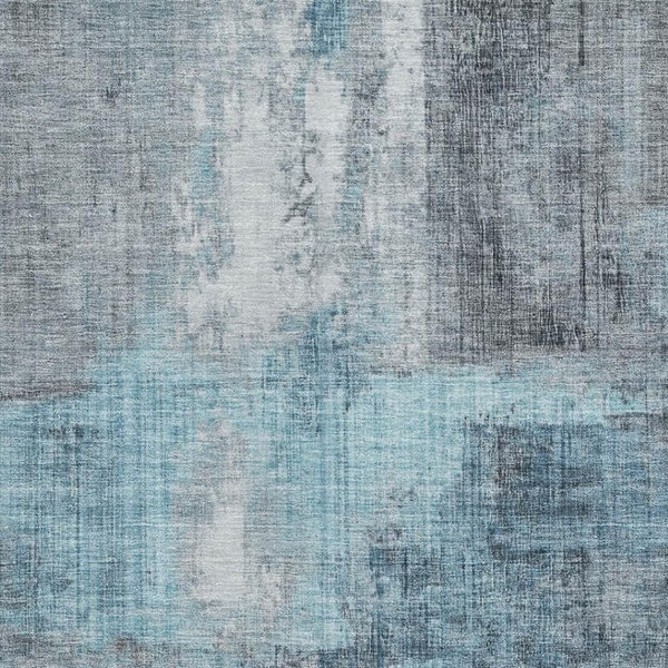 HomeRoots 10' X 14' Blue and Gray Abstract Washable Area Rug - Durable, Stain-Resistant, UV Protected Design! 700433