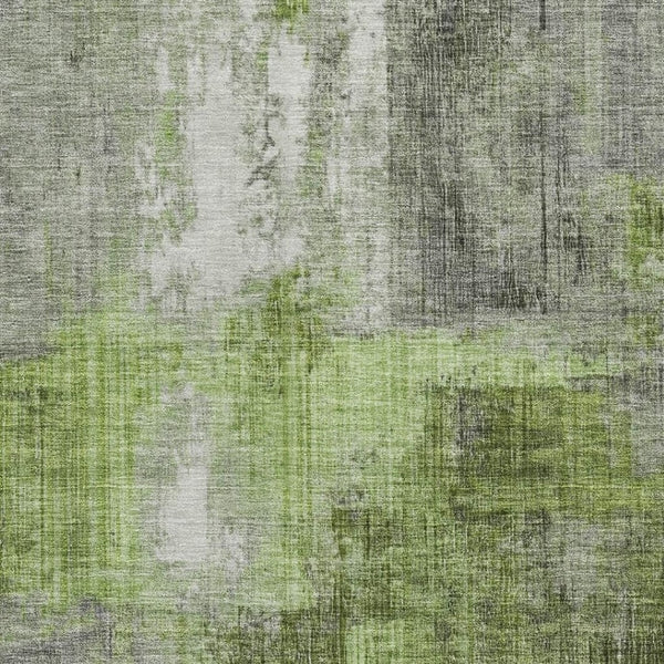 HomeRoots 8' X 10' Fern Green and Gray Abstract Area Rug - Washable, UV Protected, Stain-Resistant for Home Use 700437