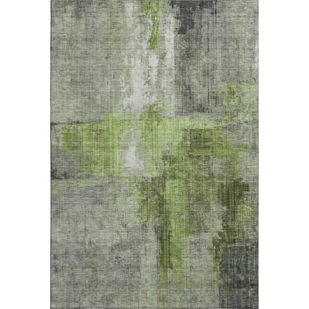 HomeRoots 9' X 12' Stylish Fern Green & Gray Abstract Area Rug - UV Protected, Stain Resistant, Easy Care! 700438
