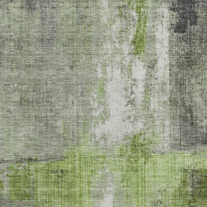 HomeRoots 9' X 12' Stylish Fern Green & Gray Abstract Area Rug - UV Protected, Stain Resistant, Easy Care! 700438