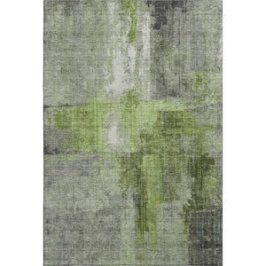 HomeRoots 10' X 14' Fern Green and Gray Abstract Area Rug - Washable, UV-Protected for Style & Durability 700439