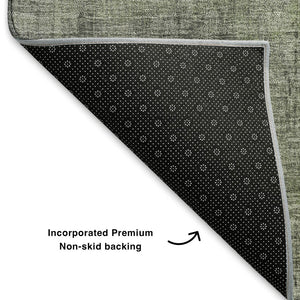 HomeRoots 10' X 14' Fern Green and Gray Abstract Area Rug - Washable, UV-Protected for Style & Durability 700439