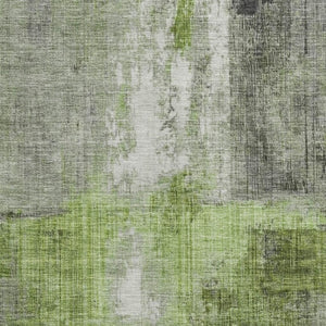 HomeRoots 10' X 14' Fern Green and Gray Abstract Area Rug - Washable, UV-Protected for Style & Durability 700439