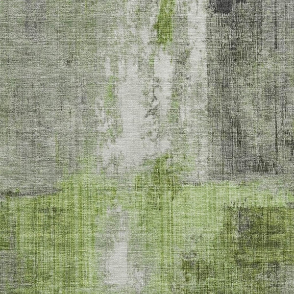 HomeRoots 10' X 14' Fern Green and Gray Abstract Area Rug - Washable, UV-Protected for Style & Durability 700439