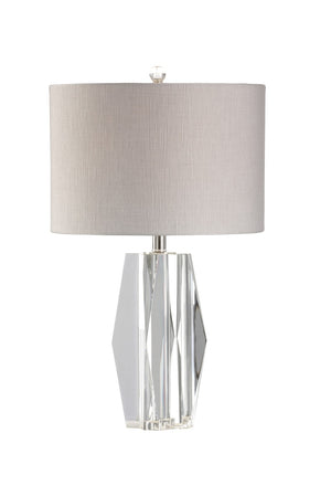 Chelsea House Emilia Crystal Table Lamp With Faceted Clear Body, Compact 25" Height For Glam Bedside & Desk Lighting 70044