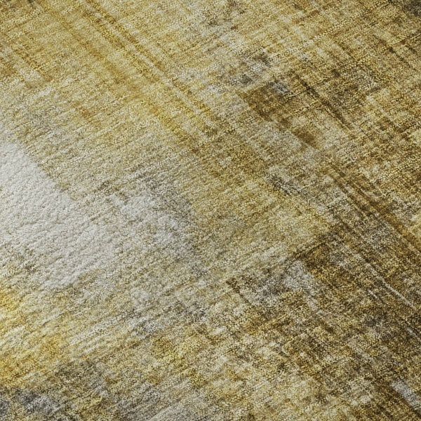HomeRoots 5' X 8' Stylish Granite Gray and Gold Abstract Area Rug - Durable, Washable, UV-Protected Design! 700441