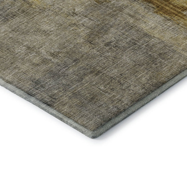 HomeRoots 8' X 10' Granite Gray and Gold Abstract Area Rug - Washable, UV Protected, Durable, Modern Design 700443