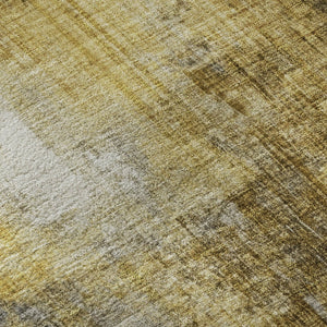 HomeRoots 8' X 10' Granite Gray and Gold Abstract Area Rug - Washable, UV Protected, Durable, Modern Design 700443