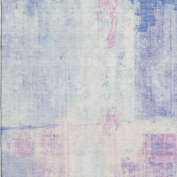 HomeRoots 5' X 8' Sky Blue & Ivory Abstract Area Rug - Durable, Washable, Stain-Resistant with UV Protection 700447