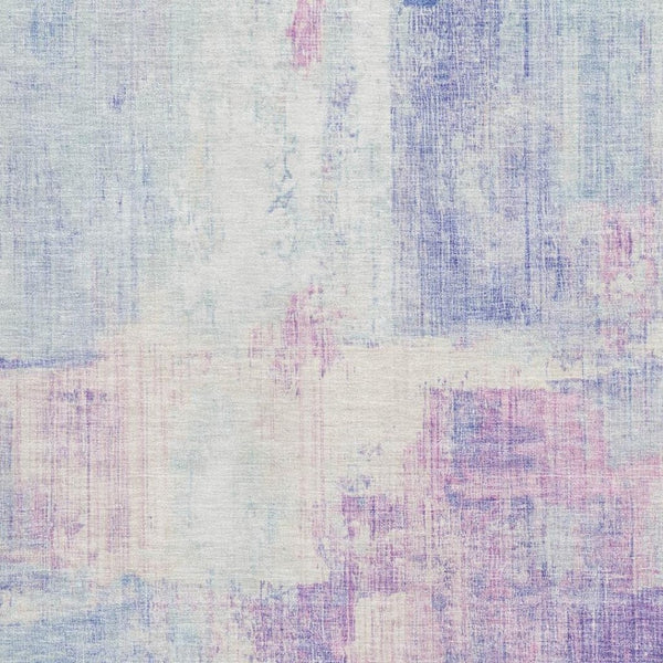 HomeRoots 8' X 10' Sky Blue & Ivory Abstract Area Rug – Washable, UV-Protected, Soft for Stylish Living Spaces 700449