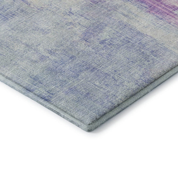 HomeRoots 9' X 12' Sky Blue & Ivory Abstract Washable Area Rug - Durable, UV-Protected, Family-Friendly Design 700450