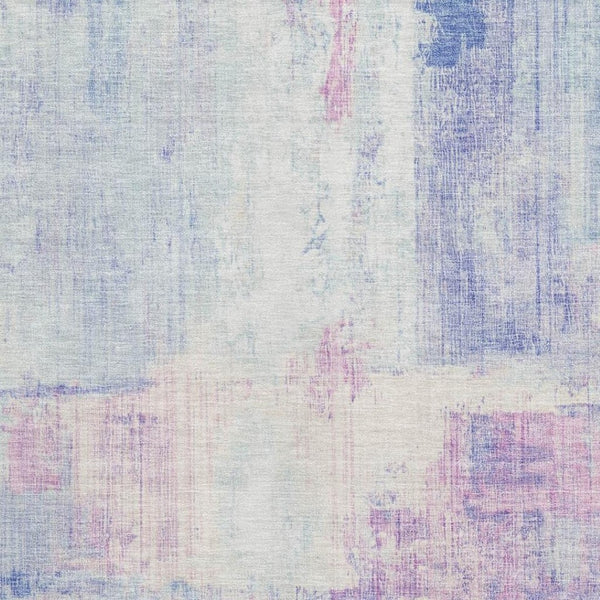 HomeRoots 9' X 12' Sky Blue & Ivory Abstract Washable Area Rug - Durable, UV-Protected, Family-Friendly Design 700450