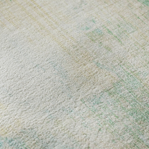 HomeRoots 8' Teal And Ivory Abstract Round Rug - Washable, UV-Protected, Durable, Ideal for Family Spaces 700454
