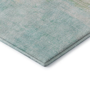 HomeRoots 9' X 12' Stylish Teal and Ivory Abstract Area Rug - Washable, UV-Protected, Durable for Busy Homes 700456