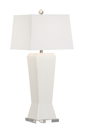 Chelsea House Albion Ceramic Table Lamp With Clear Acrylic Base — 36" Sculptural White Glaze By Jamie Merida For Modern Spaces 70046