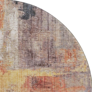 HomeRoots 8' Washable Round Rug in Taupe, Gold & Copper - Stylish, Durable, UV-Protected for Family Spaces 700460