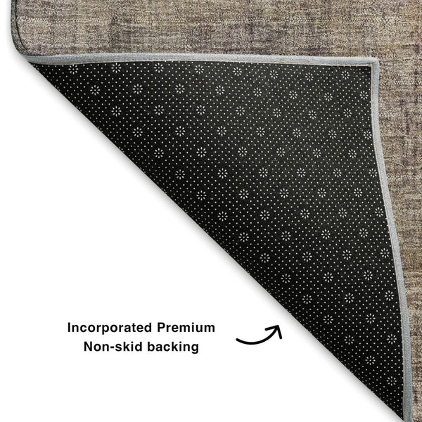 HomeRoots 8' X 10' Contemporary Abstract Taupe Gold Copper Area Rug - Washable, UV Protected & Stylish! 700461