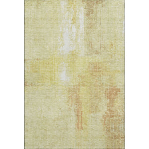 HomeRoots 10' Wheat & Ivory Abstract Area Rug - Durable, Washable, UV Protected for High-Traffic Homes 700469
