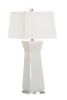 Chelsea House Fontainebleau Sculptural Table Lamp With White Glaze And Clear Acrylic Base For Modern Spaces 70047