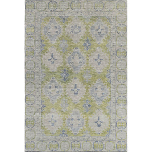 HomeRoots 8' X 10' Artichoke Green & Blue Oriental Washable Area Rug - UV Protected, Stain Resistant, Stylish! 700473