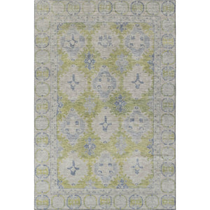 HomeRoots 9' X 12' Artichoke Green & Blue Oriental Area Rug – Stain Resistant, UV Protected, Durable Design! 700474