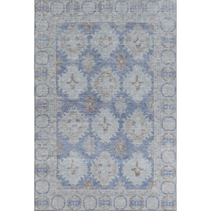 HomeRoots 5' X 8' Blue and Brown Oriental Washable Area Rug with UV Protection – Perfect for Busy Homes! 700483