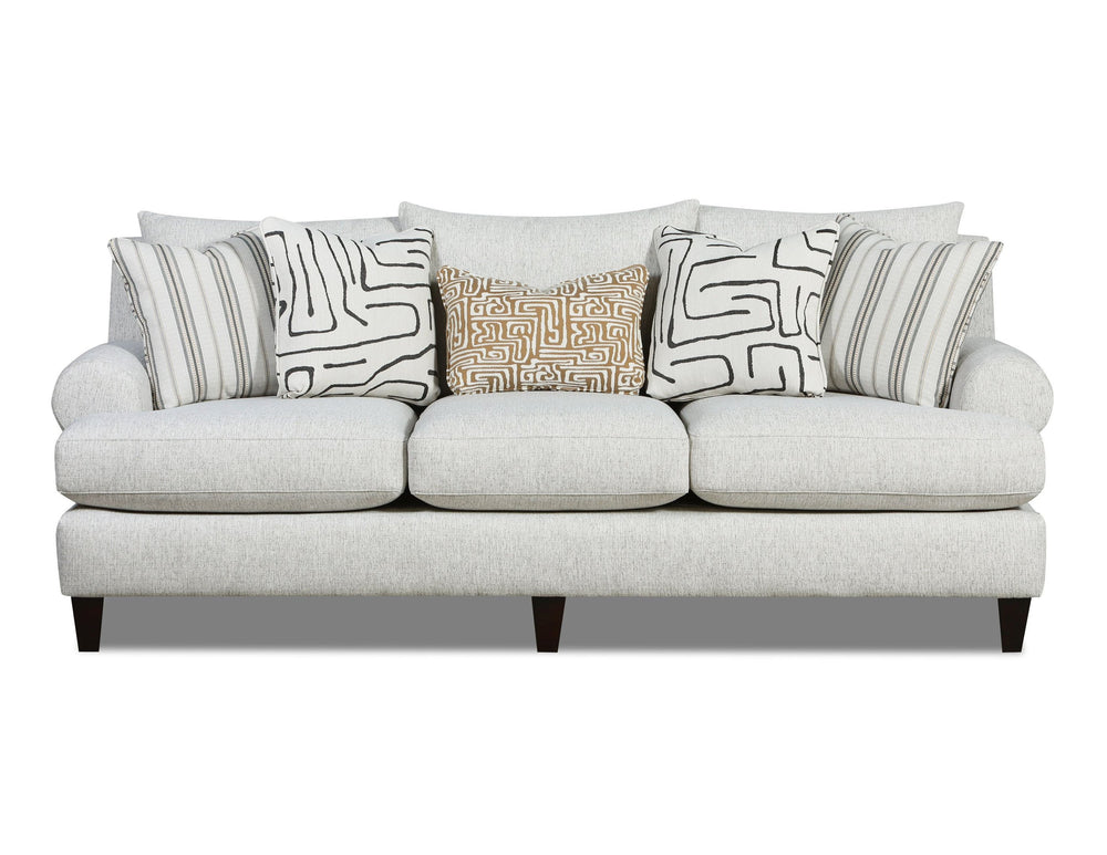 Fusion Durango Pewter Sofa - Luxe Living Collection With Reversible Cushions And Stylish Contrasting Pillows Off White Ws ,100% Polypropylene 7005-00kp Durango Pewter Sofa