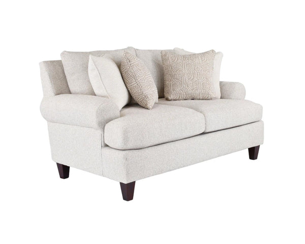Fusion Hogan Cotton Loveseat - Off White, Luxe Living Collection With Plush Cushions & Contrast Pillows Off White Ws ,73% Polypropylene 27% Polyester 7005-01 Hogan Cotton Loveseat