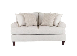 Fusion Hogan Cotton Loveseat - Off White, Luxe Living Collection With Plush Cushions & Contrast Pillows Off White Ws ,73% Polypropylene 27% Polyester 7005-01 Hogan Cotton Loveseat